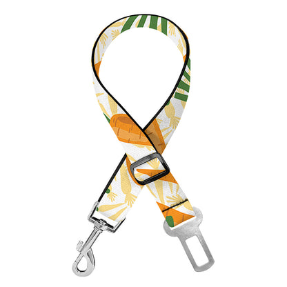 Orange Carrot Pattern Print Dog Seat Belt