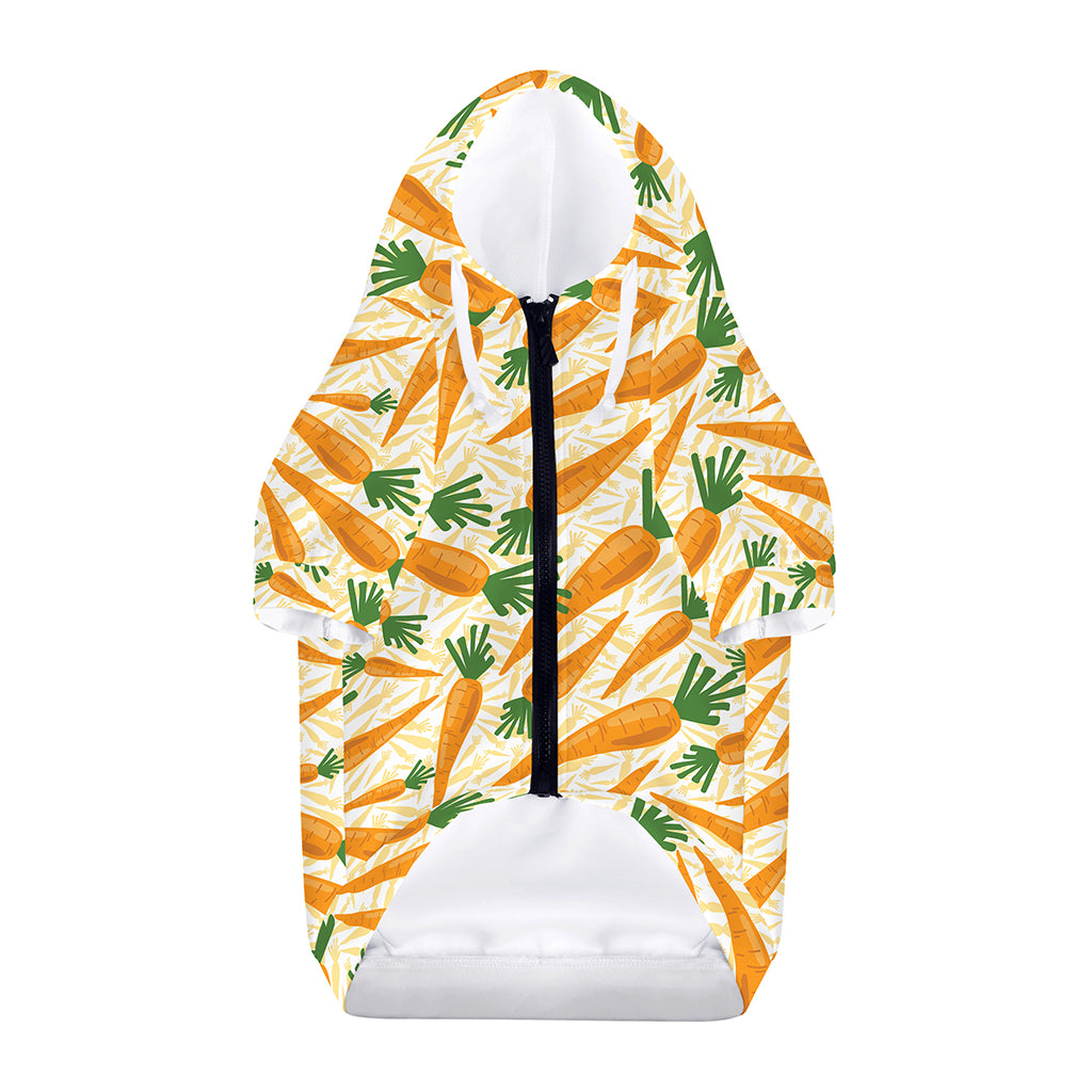 Orange Carrot Pattern Print Dog Zip Up Hoodie