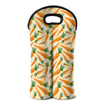 Orange Carrot Pattern Print Double Neoprene Wine Tote