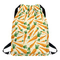 Orange Carrot Pattern Print Drawstring Backpack