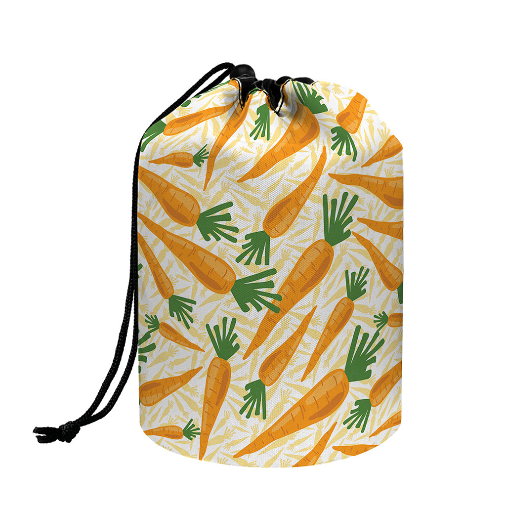 Orange Carrot Pattern Print Drawstring Makeup Bag
