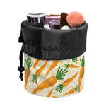 Orange Carrot Pattern Print Drawstring Makeup Bag