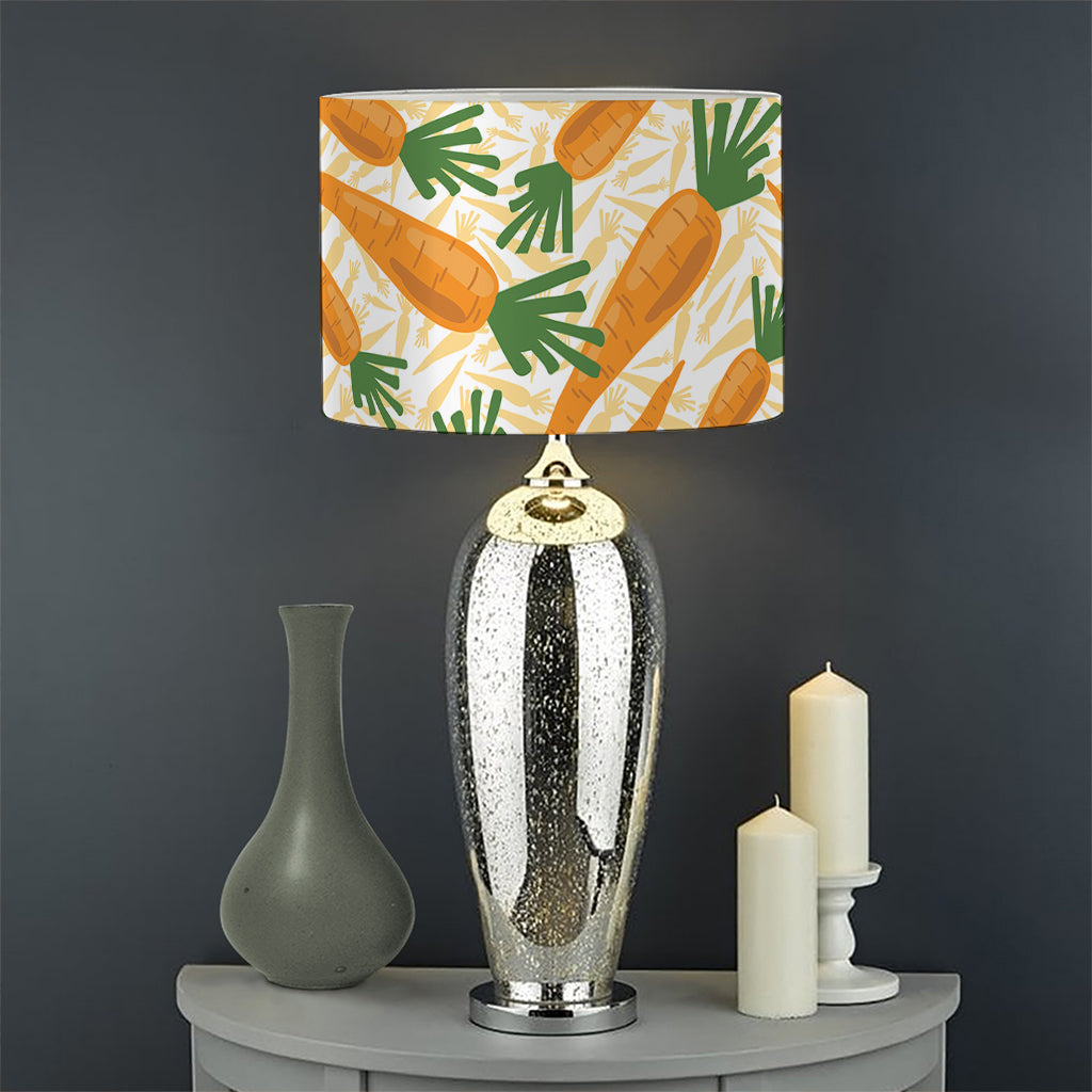 Orange Carrot Pattern Print Drum Lamp Shade