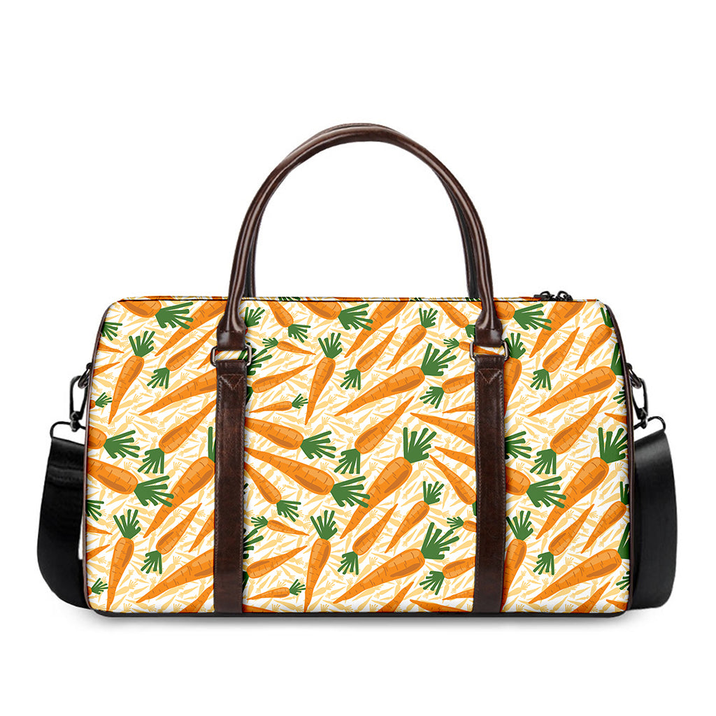 Orange Carrot Pattern Print Duffle Bag