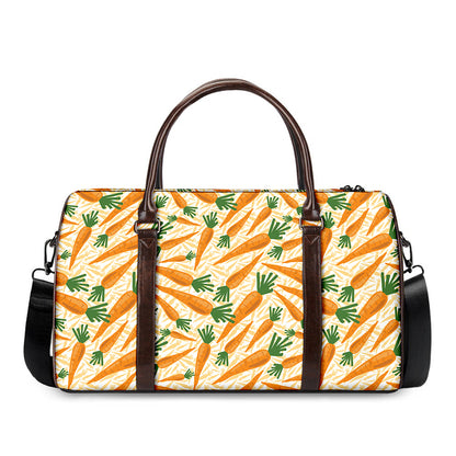 Orange Carrot Pattern Print Duffle Bag