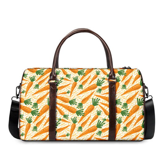 Orange Carrot Pattern Print Duffle Bag