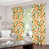 Orange Carrot Pattern Print Extra Wide Grommet Curtains