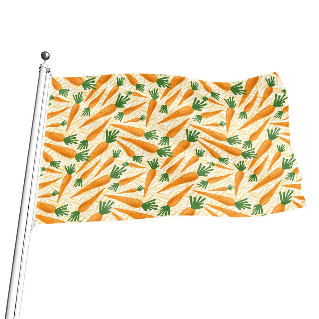 Orange Carrot Pattern Print Flag