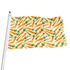 Orange Carrot Pattern Print Flag