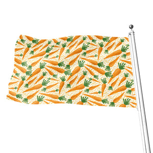 Orange Carrot Pattern Print Flag