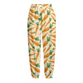 Orange Carrot Pattern Print Fleece Lined Knit Pants
