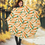 Orange Carrot Pattern Print Foldable Umbrella