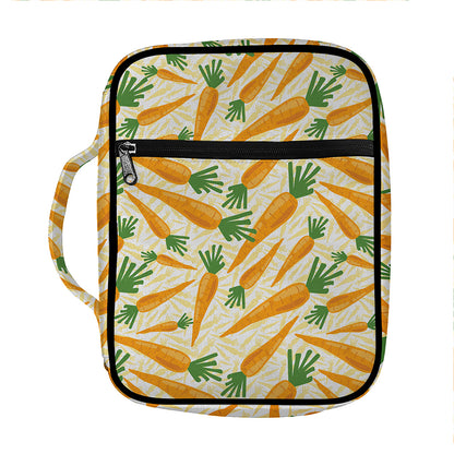 Orange Carrot Pattern Print Front Pocket Bible Bag