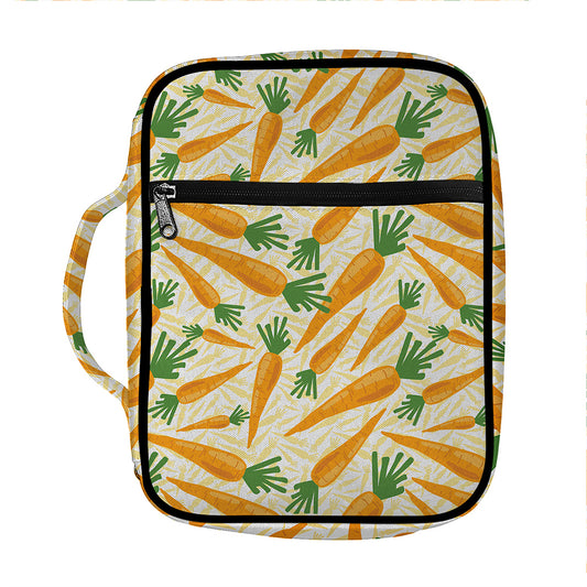 Orange Carrot Pattern Print Front Pocket Bible Bag