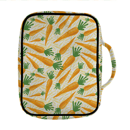 Orange Carrot Pattern Print Front Pocket Bible Bag