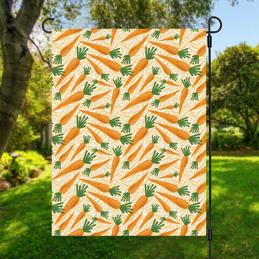 Orange Carrot Pattern Print Garden Flag