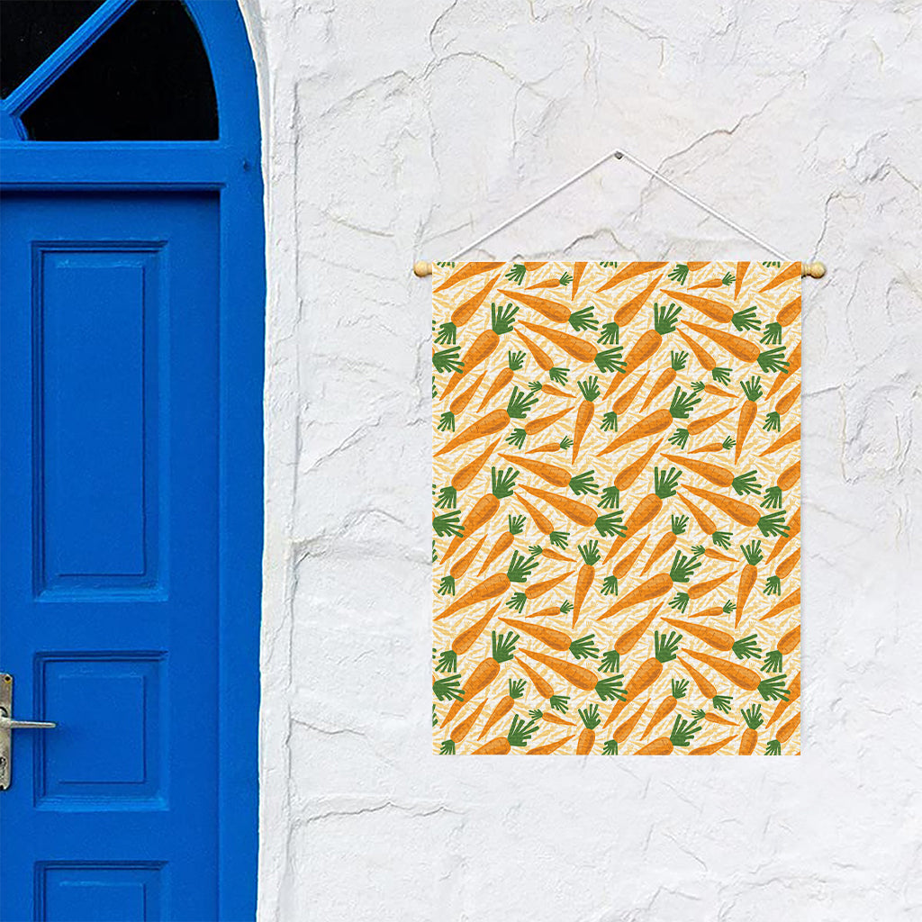 Orange Carrot Pattern Print Garden Flag