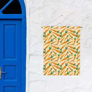 Orange Carrot Pattern Print Garden Flag