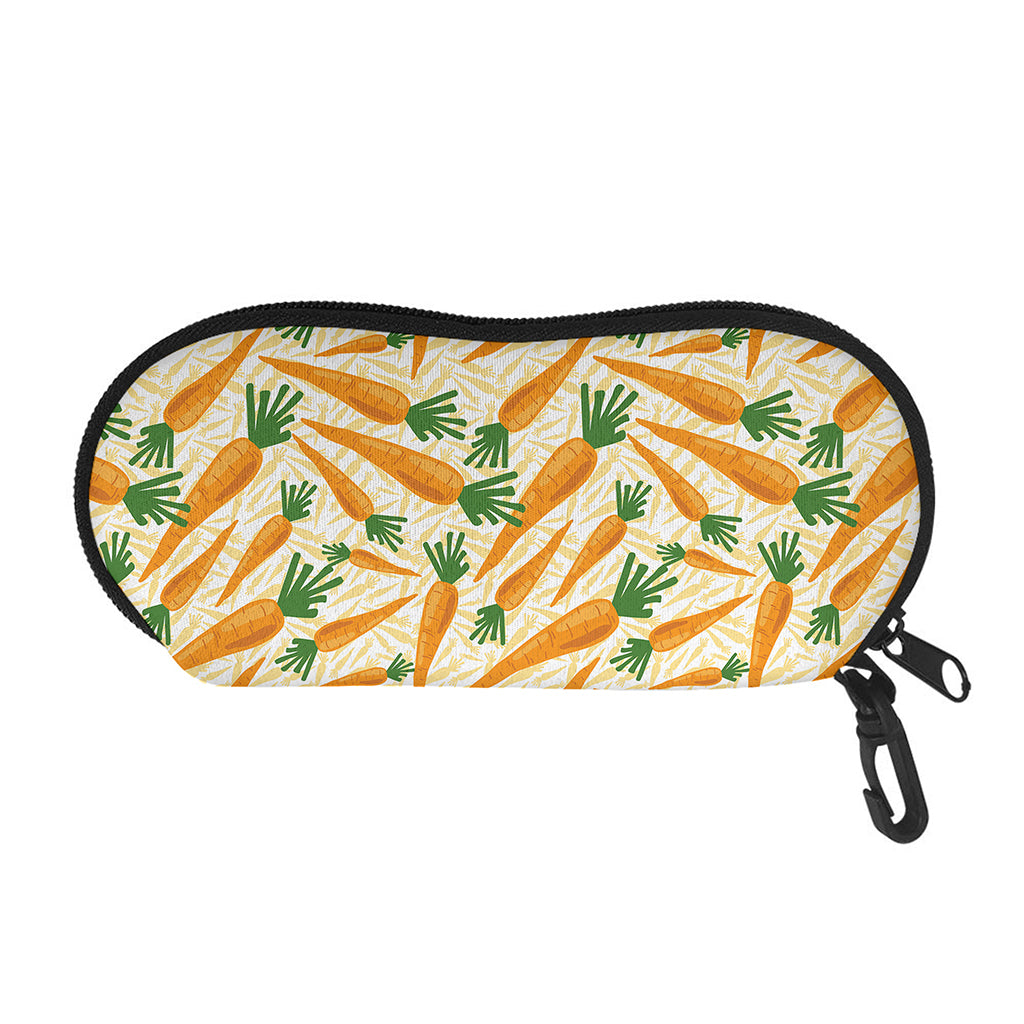 Orange Carrot Pattern Print Glasses Case