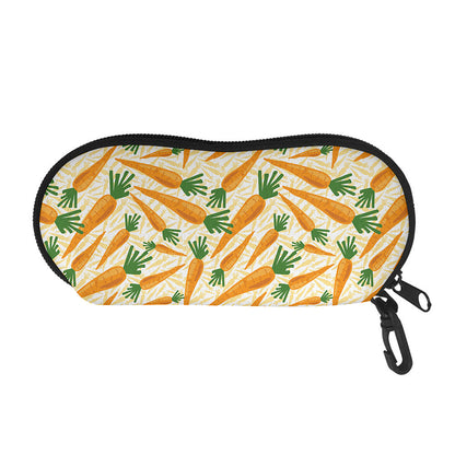 Orange Carrot Pattern Print Glasses Case