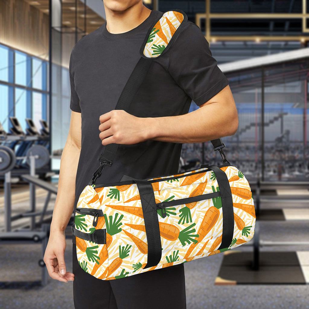 Orange Carrot Pattern Print Gym Bag