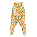 Orange Carrot Pattern Print Hammer Pants