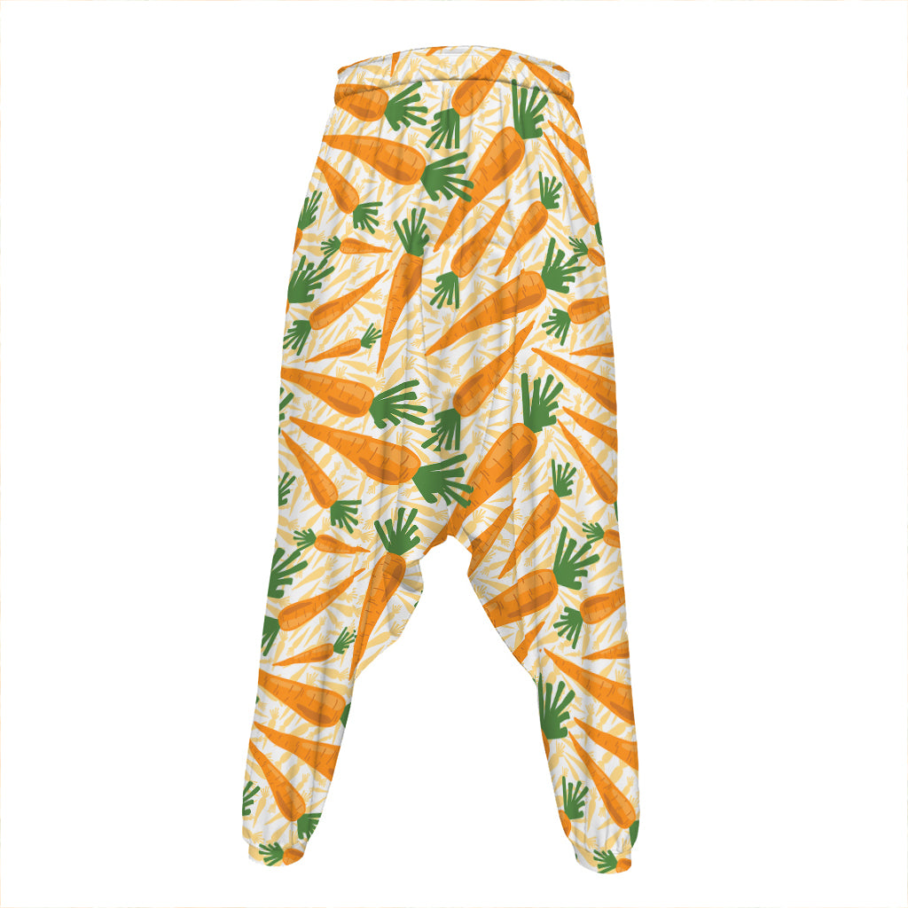 Orange Carrot Pattern Print Hammer Pants