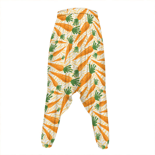 Orange Carrot Pattern Print Hammer Pants