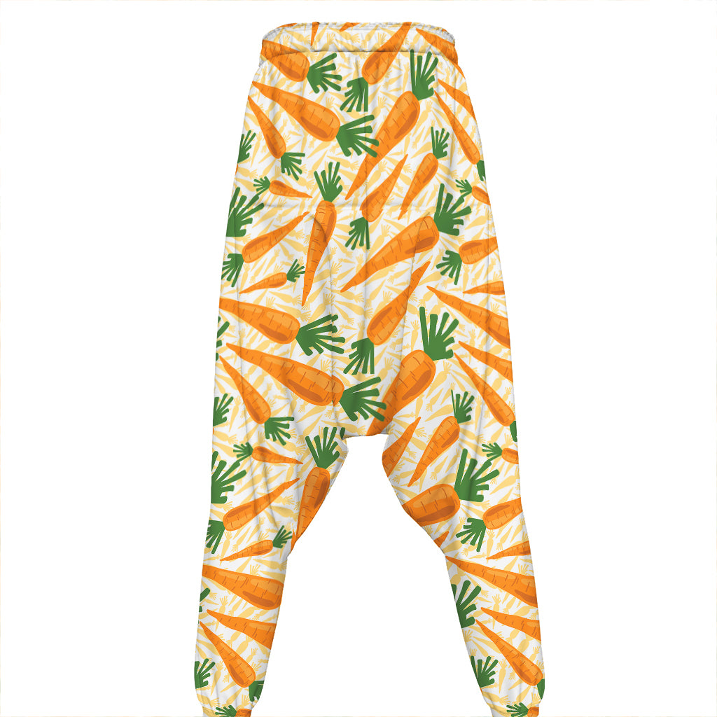 Orange Carrot Pattern Print Hammer Pants