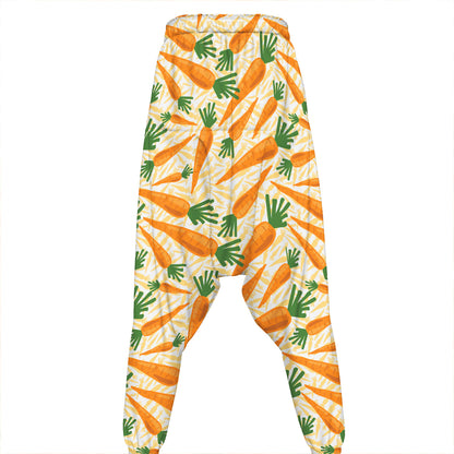 Orange Carrot Pattern Print Hammer Pants