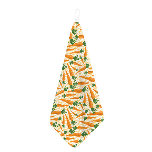 Orange Carrot Pattern Print Hand Towel