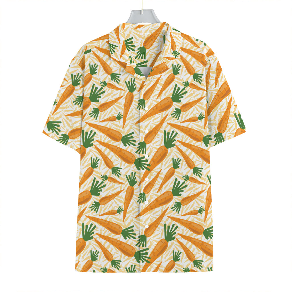 Orange Carrot Pattern Print Hawaiian Shirt