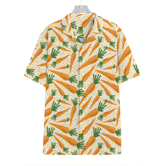 Orange Carrot Pattern Print Hawaiian Shirt