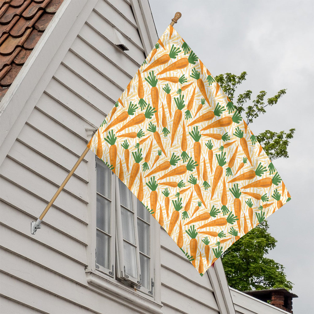 Orange Carrot Pattern Print House Flag