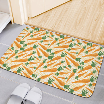 Orange Carrot Pattern Print Indoor Door Mat