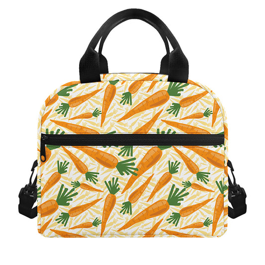 Orange Carrot Pattern Print Insulated Lunch Bag