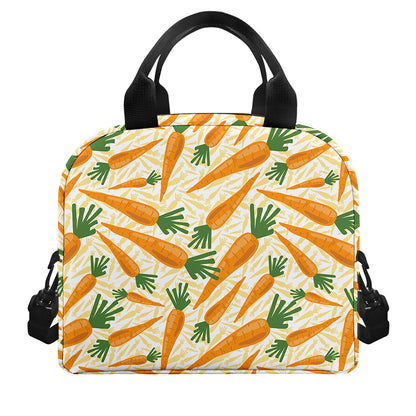 Orange Carrot Pattern Print Insulated Lunch Bag