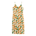 Orange Carrot Pattern Print Jersey Midi Cami Dress