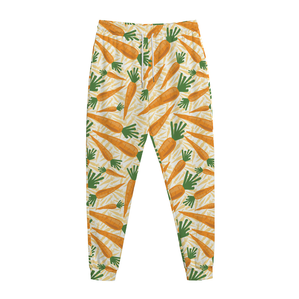 Orange Carrot Pattern Print Jogger Pants