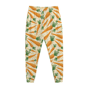 Orange Carrot Pattern Print Jogger Pants