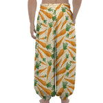 Orange Carrot Pattern Print Lantern Pants