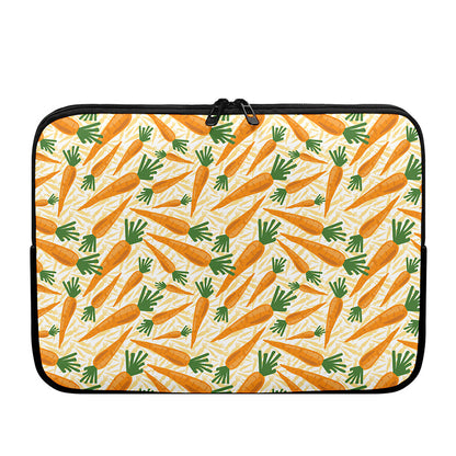 Orange Carrot Pattern Print Laptop Sleeve