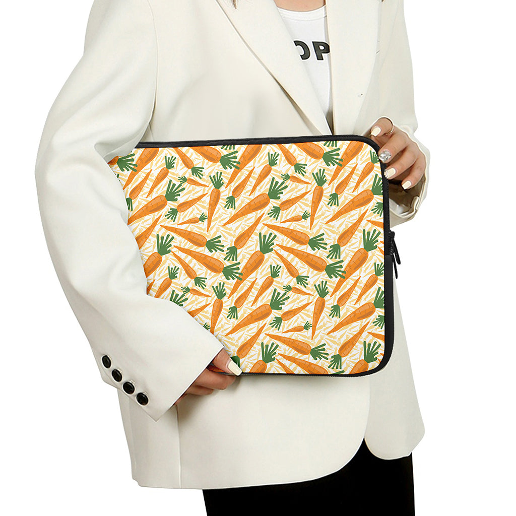 Orange Carrot Pattern Print Laptop Sleeve