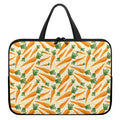 Orange Carrot Pattern Print Laptop Sleeve With Handle