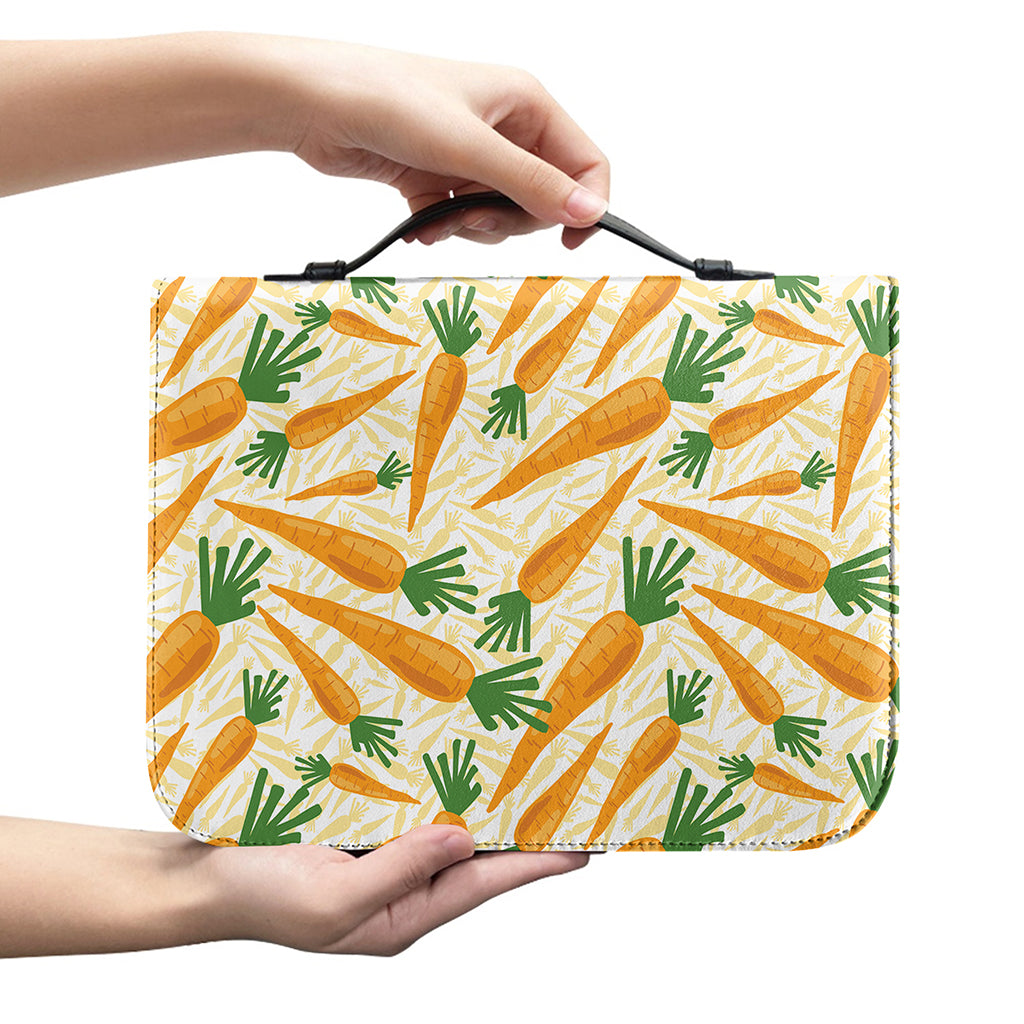 Orange Carrot Pattern Print Leather Bible Cover