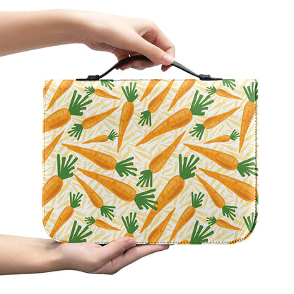 Orange Carrot Pattern Print Leather Bible Cover