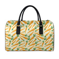 Orange Carrot Pattern Print Leather Duffel Bag