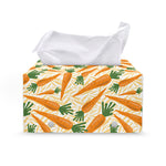 Orange Carrot Pattern Print Leather Tissue Box Cover