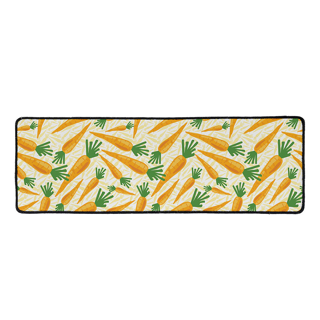 Orange Carrot Pattern Print Long Kitchen Mat