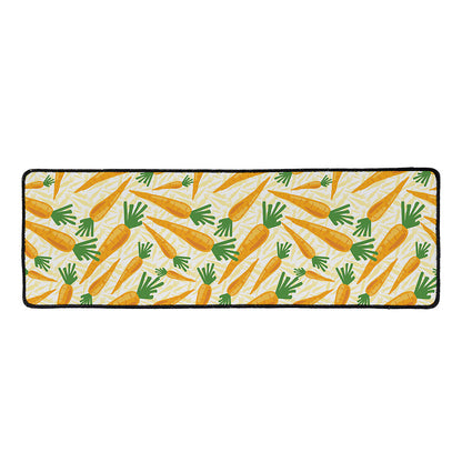 Orange Carrot Pattern Print Long Kitchen Mat